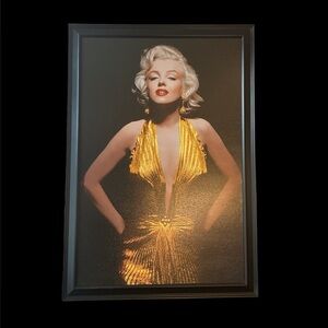 NWT. Large Framed Marilyn Monroe in her famous Gold Dress